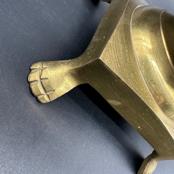 Vintage Brass Pineapple Candlestick Holder Statue Paw Feet Tropical Fruit Decor - Picture 10 of 14